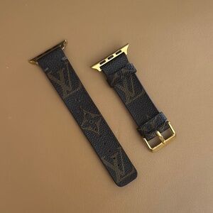 Louis Vuitton Watch Band with Gold Accents - Fits 44mm Apple Watch